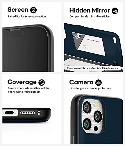 Goospery Magnetic Door Bumper Compatible With Iphone 13 Pro Max Case, Card Holder Wallet Case, Easy Magnet Auto Closing Protective Dual Layer Sturdy Phone Back Cover - Midnight Blue #TOP5