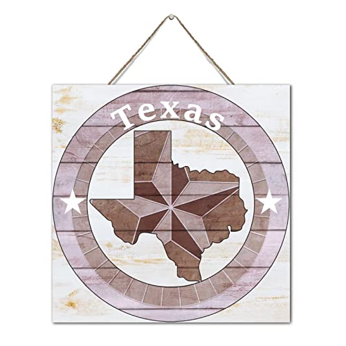 Plaque murale bois étoile du Texas suspendue, objet déco intérieur rustique