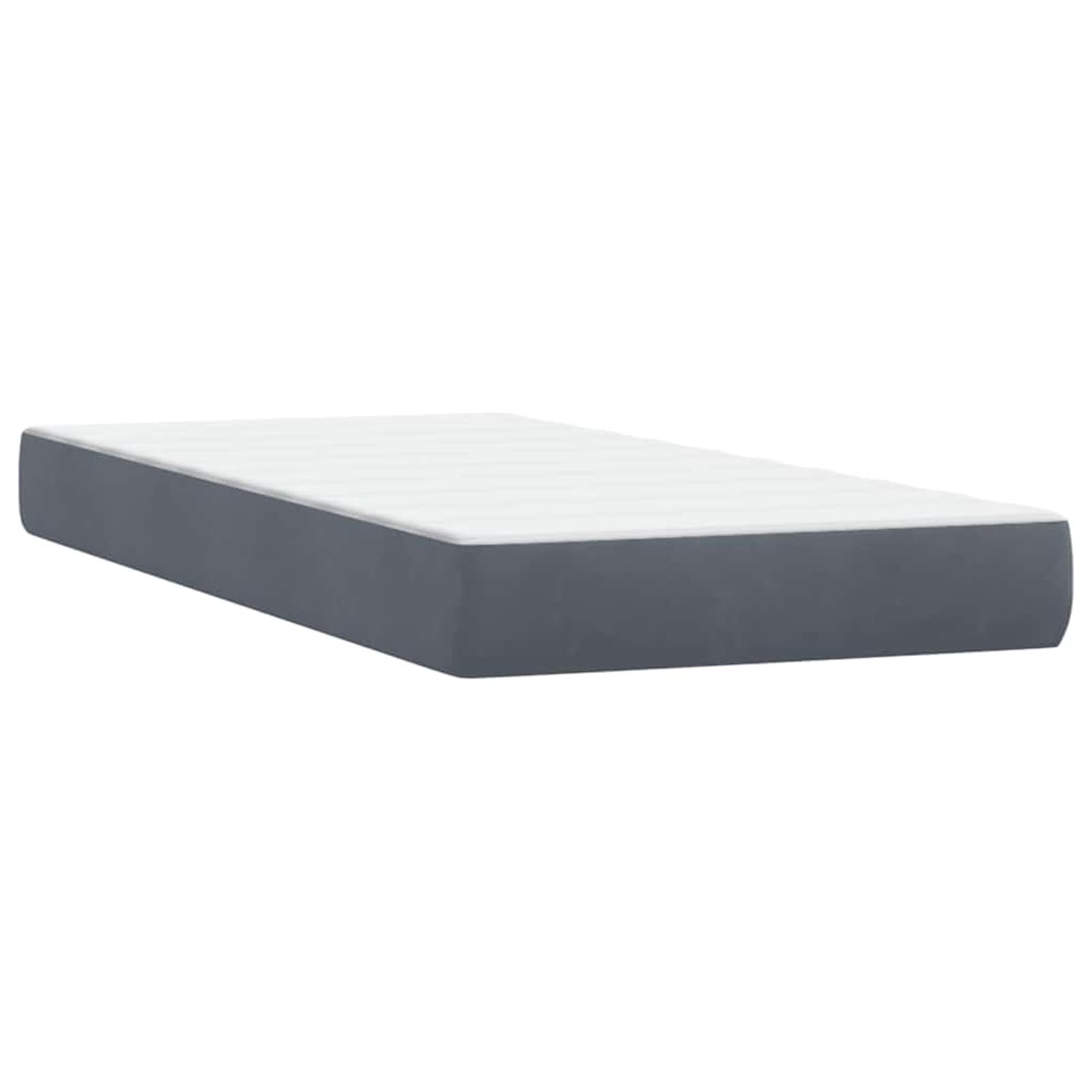 ATOMSTACK MAKER Letto a molle, 80 x 210 cm, con materasso a molle insacchettate e topper traspirante, testiera regolabile in altezza, design in velluto grigio scuro, con telaio, materasso e cuscino