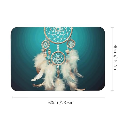 Tapis absorbant l'eau antidérapant attrape-rêves plume de sol 60x40 cm - 4