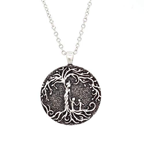 Pendant Necklace for Women, Tree of Life Design with 2 Children, 20 Chain - Stainless Steel Jewelry for Mom with Silver Plating - Necklaces for Moms - Premium Mothers Day Gifts