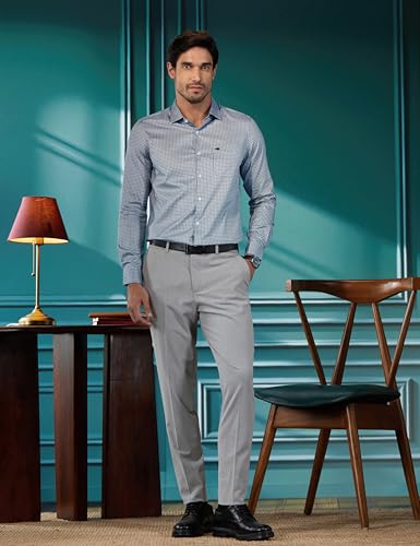 Image of THE BEAR HOUSE Men's Cotton Solid Tailored Fit Formal Shirt