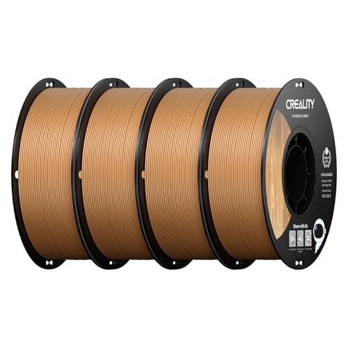 Creality Wood Filament PLA 4kg, 3D Printer Filament 1.75 mm, Smooth Silk Texture, Toughness, 1kg(2.2lbs)/Spool Printing Filament, for All Printers (Wood)
