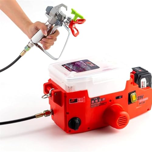 Image of Paint Sprayer,Electric Spray Gun for House Painting,Handheld Backpack Machine,Portable Airless,1.1L/Min Wall(Red)