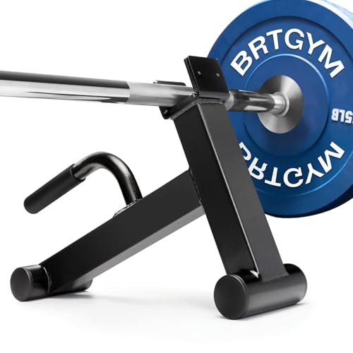 BRTGYM Deadlift Jack Barbell Stand,Carbon Steel Made,Easily Load and Unload 600lb Barbell Plates for...