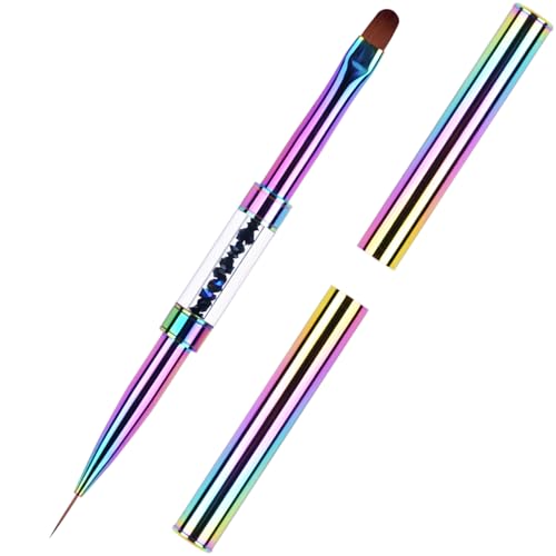 Ycyan 1Pcs Dual-ended Polygel Hard Gel Nail Art Brushes Builder Gel Brush