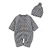 Nouveau-né Bébé Tricoté Barboteuse Ensemble Bébé Anti-froid Combinaison (Gris, 6-12Mois)