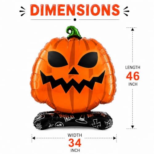 Image of AMFIN Halloween Pumpkin Jack O Lantern Foil Balloon Decoration