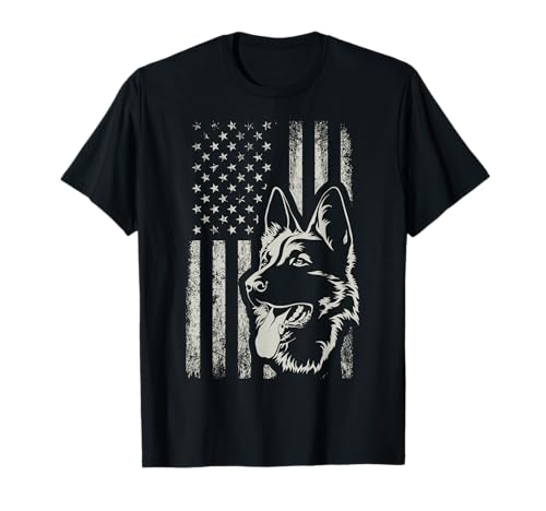 Patriotic German Shepherd American Flag 4th of July Shepherd T-Shirt