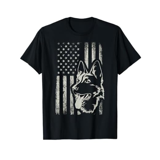 Patriotic German Shepherd AMERICAN FLAG 4th Of July Shepherd T-Shirt