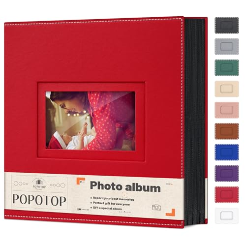 Popotop 4x6 Photo Album Holds 800 Pictures, Vegan Leather Hardcover