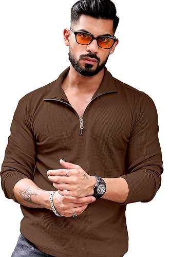 KAJARU Men's Polyester Blend T Shirt with Spread Collar Neck Line...