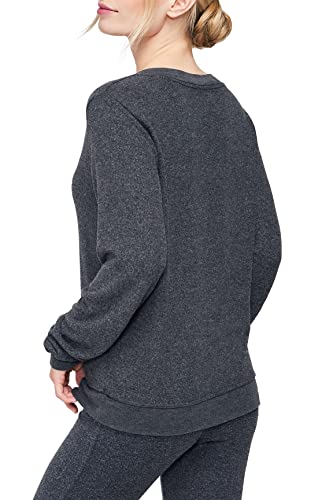 Wildfox Women's Deep V-Neck Baggy Beach Sweatshirt, Clean Black, Medium #TOP3