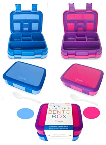 Kinsho Bento Lunch Box 5-Section Kids Pack (2-pack) with lid