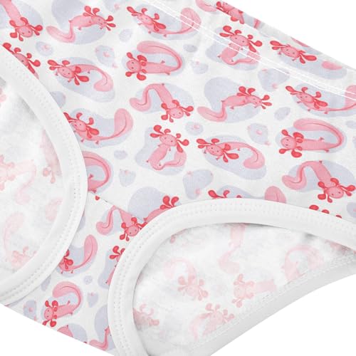 Cute Axolotl Salamander Little Girl's Underwear Soft Cotton Kids Panties Breathable Toddler Briefs 6Y4