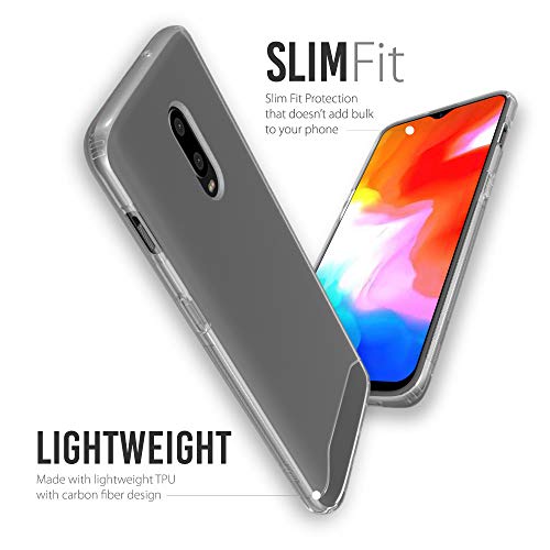 Tudia Slim-Fit Designed For Oneplus 6T Case, [Arch S] Shockproof Lightweight Ultra Slim Flexible Soft Tpu Protective Phone Case Cover - Frosted Clear #TOP4