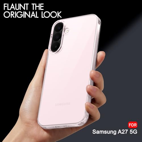 Image of TheGiftKart Ultra-Hybrid Crystal Clear Back Case Cover for Samsung Galaxy A27 5G | Shockproof Design | Camera Protection Bump | Hard Clear Back Cover Case for Samsung A27 5G (PC & TPU, Transparent)