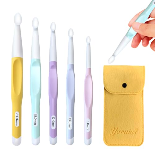 Yarniss Large Ergonomic Crochet Hooks Set, Big...