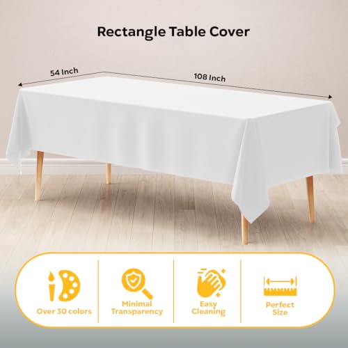 Image of Exquisite White Rectangle Tablecloth 54 inchX108 inch - 48 Pack