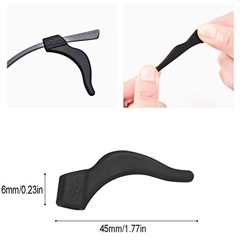 Endlanoo HKIDEE Eyeglass Ear Grip, Anti - Slip Comfortable Silicone Elastic Eyeglasses Retainers For Sunglasses Reading Glasses Eyewear, Sport Eyeglass Strap, 12 Pairs
