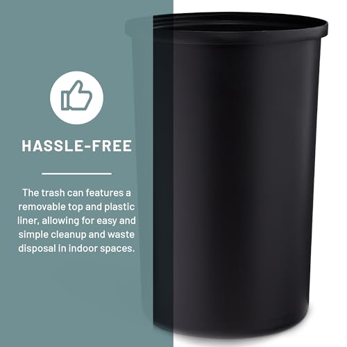 Caneca de basura abierta Safco 30 gal acero inoxidable negro miniatura 3