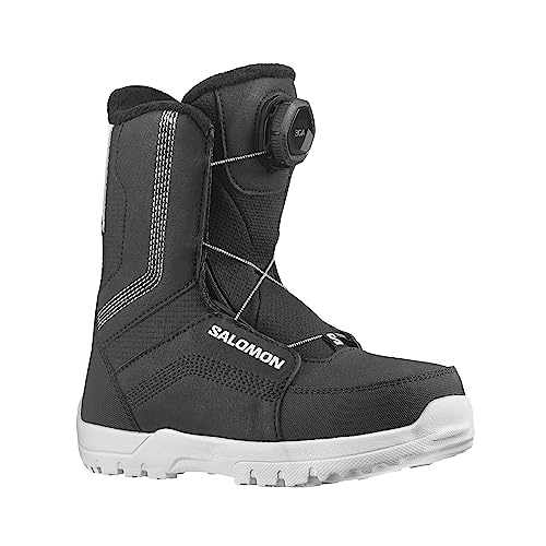 Salomon Kids' Whipstar BOA Snowboard Boots 2024 Black/Black/White 17