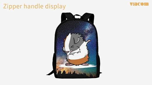 Guinea Pig Galaxy Backpack - 17 Inch Funny Dabbing Guinea Pig Bookbag For School, Teens, Kids, Travel - View #3