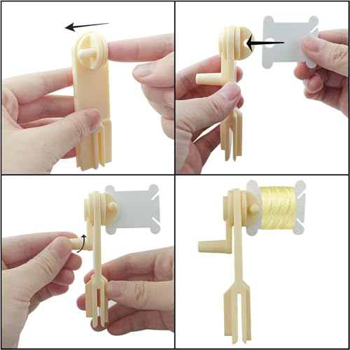 Bobine de machine à coudre, fil à broder et support de crochet complet