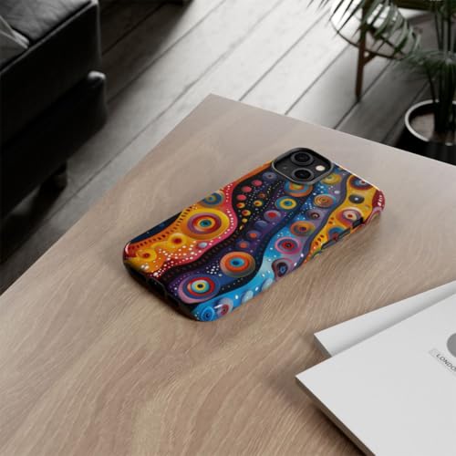 Coque rigide brillante iPhone 14 Plus avec graphisme abstrait haut de gamme - 4
