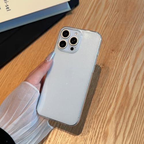 Case for iProhone 15 Case, Fashionable fine Glitter with Soft TProU ShockProroofrotective Clearhone Case, ComProatible with iPhone 15 6.1''-White
