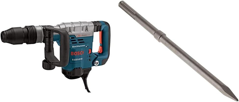 BOSCH 11321EVS Demolition Hammer + BOSCH HS1904 SDS-max 16" Rtec Bull Point Chisel Bundle