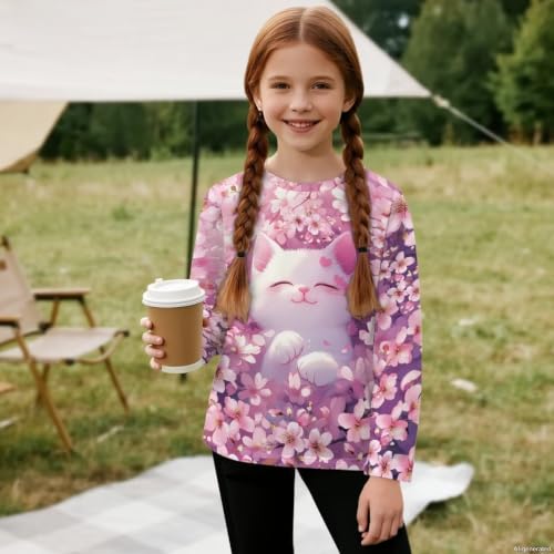 Image of WELLFLYHOM Long Sleeve T-Shirt for Boys Girls 3-16 Years Old Tee Tops Crewneck Pullover Shirts Fall Outfits