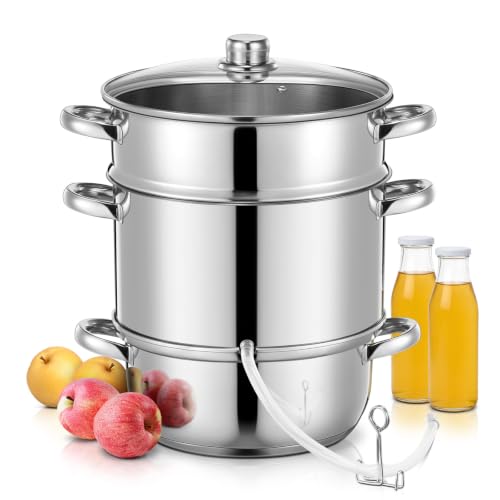 FOHERE Dampfentsafter 8L Edelstahl, Saftentsafter für frisches Obst – Ansicht 1