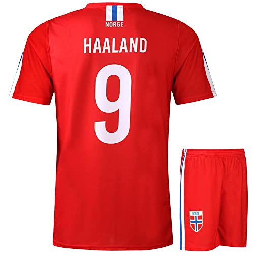 Norwegen Fußball Trikot Set Haaland - Kinder und Erwachsene - Jungen - Sportsachen - Geschenk - Sport t Shirt - Sportbekleidung - Größe 164