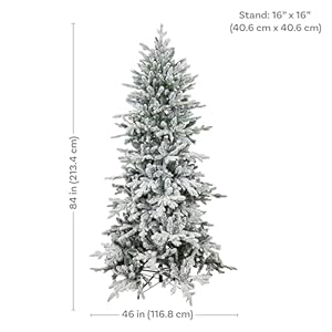 Sunnydazestatelyandslimartificialchristmastreeunlitindooruseonlyincludesstandflockeddesign7ft Urban Country Home Decor Sunnydaze stately and slim artificial christmas tree unlit indoor use only includes stand flocked design 7 ft urban country home decor