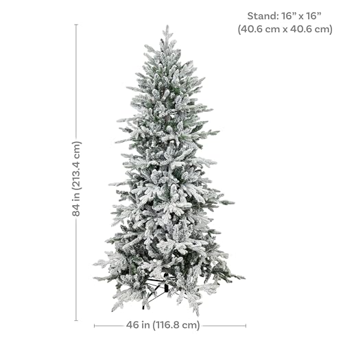 Sunnydazestatelyandslimartificialchristmastreeunlitindooruseonlyincludesstandflockeddesign7ft Urban Country Home Decor Sunnydaze stately and slim artificial christmas tree unlit indoor use only includes stand flocked design 7 ft urban country home decor