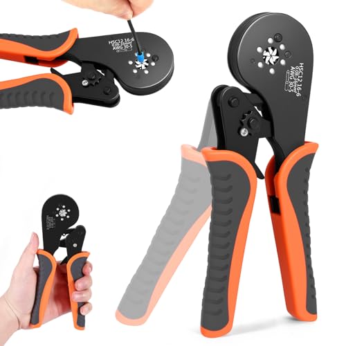 Lot de pinces à sertir 0,08-16 mm² - Ferrules d'extrémité de fil - Pliers de sertissage hexagonaux - Pour connecteurs isolés, non isolés et à sertir