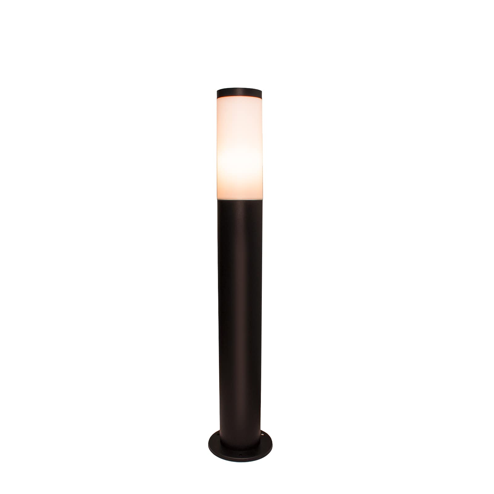 Planetitaly TOKYO Lampione da giardino, Impermeabile IP44, attacco lampada E27, materiale acciaio NERO, palo tenuta stagna, lampioncino per esterni luce giardino viale cortile 230V 50cm (500mm)