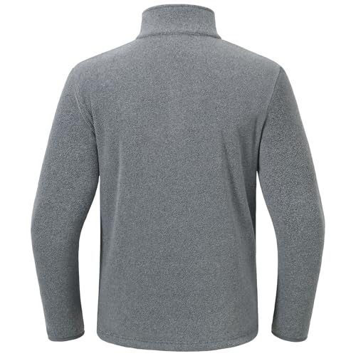 Image of BASSDASH Men's Quarter Zip Jacket Mid Weight Polar Fleece Pullover Outdoor Warm Breathable Long Sleeve Sweatshirt