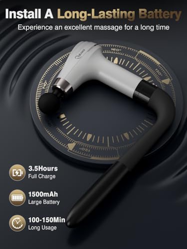 Cotsoco Pistola Massaggiante Con Manico Di Prolunga Migliorato, Massaggiatore A Percussione Per La Schiena Con 4 Testine Massaggianti E 6 Livelli Di Velocità, Regalo Per Lui E Per Lei - 5