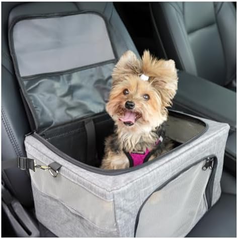 Dog & Cat Car Seat | Secure Travel Solution for Small Dogs and Cats | Dog Car Seatbelt | Small Dogs Carrier | Compact Foldable Carrier Bag for Small Cats & Dogs | Car Dog Crate