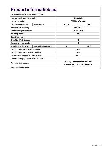 Nankang NA-1 - 185/60R13 80H - Pneumatico Estivo - 2