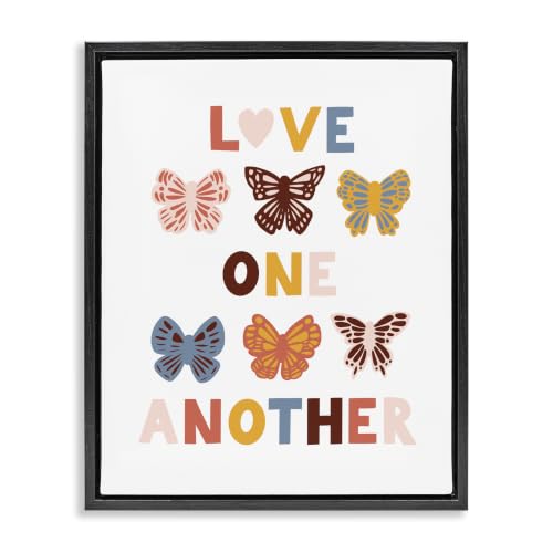 Butterflies Phrase Inspirational, 16 x 20 Inch Canvas in Floater Frame
