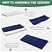 Summsun Outdoor Bench Cushion: Waterproof and Fade Resistant Patio Furniture Cushions - Non-Slip Bench Pad Cushion with Removable Cover for Garden Swing Porch Sofa Settee, 48 x 18 x 3 Inch, Navy Blue