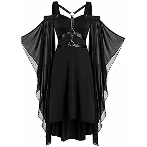 TMOYJPX Vestido Medieval Mujer Gotico de Malla Punk Palacio Halloween Disfraz Gracioso Tallas Grandes, Disfraces Medievales Princesa Vestidos de Fiesta Cover