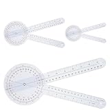 Ptwola 3 Pieces Goniometer Complete Set Angle Measurement Ruler Occupational Physical Therapy Tool 360 Degree Universal Body Digital Protractor Plastic Range of Motion Measuring Supplies