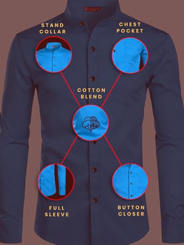 Image of Men's Slim Fit Beige Color Cotton Blend Casual Shirt