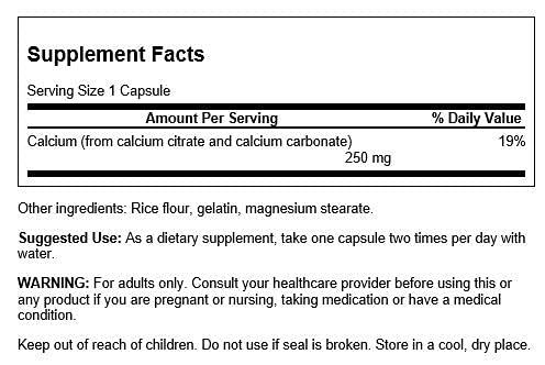 Swanson Calcium Citrate Complex Muscle Bone Health Support Mineral Supplement 300 Capsules (4 Pack) #TOP1