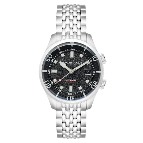 Spinnaker Men's 42mm Bradner Automatic Petrol Black Watch with Solid Stainless Steel Bracelet SP-5062-11