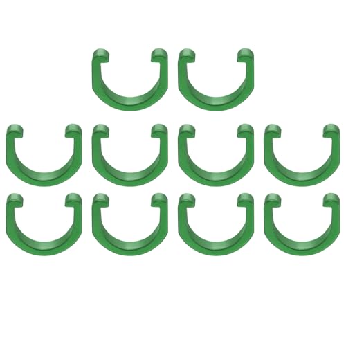 HARFINGTON 10pcs Bicycle Cable Clamps C-Clips Aluminum Alloy Housing Hose Guide U-Clips Brake Derailleur Shifter for MTB Road Bike, Green